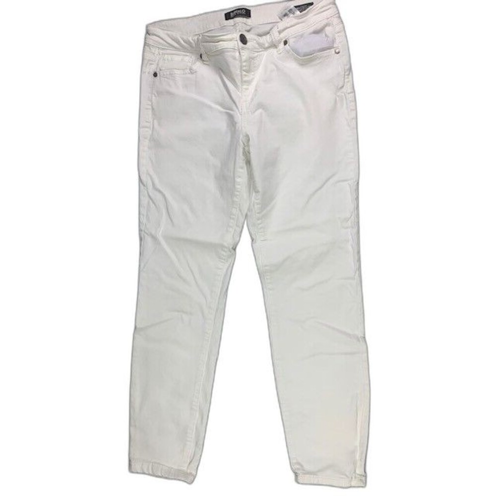 Buffalo David Bitton Size 8 29 Womens Jeans Aubrey Mid Rise Ankle Grazer White